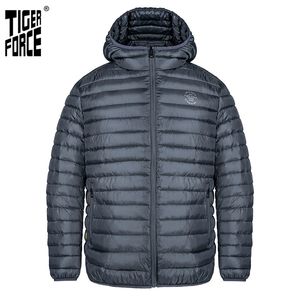 Tiger Force Jaqueta Primavera Homens de Alta Qualidade Jaqueta Sólida Homens Hooded Buffer Casaco Casual Moda Outerwear Roupas 50402 211216