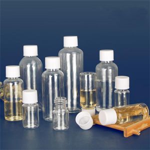 5ml 10ml 20 ml 30 ml 50 ml 60 ml 80 ml 100 ml plastikowe butelki Pet Clear Butelka z czapką śrubową Refillable Puste pojemniki