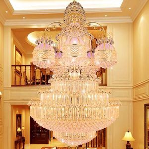 American Big Golden Golden Crystal Lustelier LED LIGHT LUZ LUZ LUZUNIVA LUZULOUS K9 CHANDELIERS LUZES DE FECHE