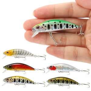 10 st/lot 5g 5cm Minnow Fishing Lure Laser Hårda konstgjorda beten 3D Eyes fiskeredskap