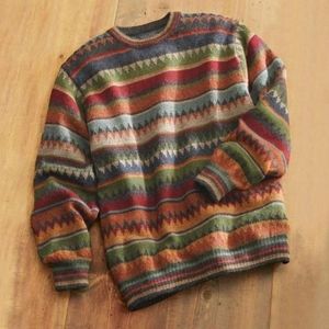 Maglioni da uomo Maglioni da uomo Pullover a righe Stampati Top lavorati a maglia Manica lunga 2021 Autunno Inverno Stile casual Retro Maglioni caldi per uomo