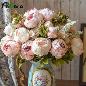 European Style Fake Artificial Peony Silk Decorative Party Flowers For Home Hotel Wedding Office Garden Decor Rose Flowers LJ200910
