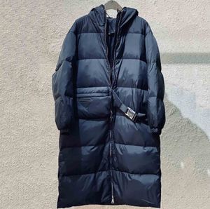 여성 Desinger 겨울 X-Long Parkas 패션 여성 겨울 의류 윈드 브레이커 허리 가방 벨트 블루 그린 컬러 사이즈의 긴 다운 코트