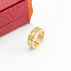 With Box Fashion Designer Eternity Screw Band Rings Diamond Love Jewelry Carti Rings Couple Cleefing ghk