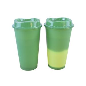 Adulto crianças tumblers descoloração copo de plástico 16oz mudança térmica temperatura temperatura cor mudando xícaras multicolor churrada 5bs j2