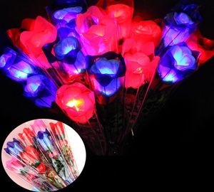 LED Light Up Rose Flor Flower Glowing Dia dos Namorados Decoração Decoração Falsa Festa Festa Decorações Decorações Simulação Sn3578