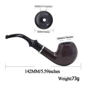 TOPPUFF Shiny Pipe for Tobacco Smoking Pipe Metal Screen Filter Sizzer Natural-Wood Smoking Pipe Set Smoking Accessary