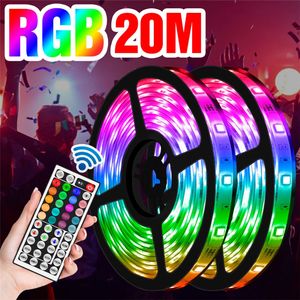 5050 LED tiras 5m 10m 15m 20m RGB tira de luz 12V LED flexível flexível à prova d 'água RGB LED luzes para decoração de fundo de tv