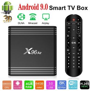 X96Air Android 9.0 TV Kutusu X96 Hava Quadcore 2.45g Çift WiFi BT Destek 8 K Smart Media Player Max 4GB RAM 64 GB ROM