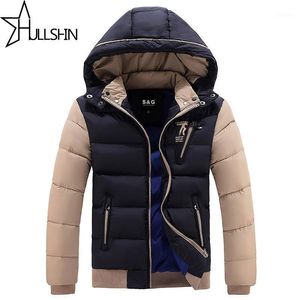 Men's Down & Parkas Wholesale- 2021 Thick Warm Winter Jacket For Men Waterproof Fur Collar Hooded Coat High Quality Western Style Cotton WQ8