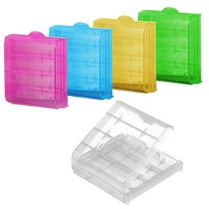 500 sztuk Clear Color Hard Plastic Case Holder Pudełko Przechowywanie Pokrywa do akumulatorów AA AAA baterii