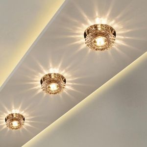 Światła sufitowe Nowoczesne wióry LED Kryształowa Lampa Kryształowa AC85 V Stała powierzchnia podstawy ze stali nierdzewnej do salonu Korytarz