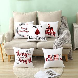 Christmas Decorations 45x45cm Cartoon Santa Claus Elk Pillowcase 2021 Decor For Home Merry Ornament Navidad Xmas Gifts1