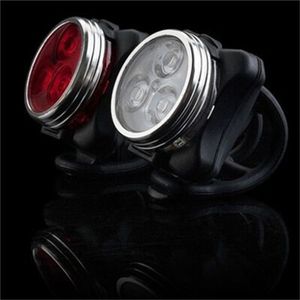 Luci rotonde per bici bagliore rosso bianco carica USB fanale posteriore bicicletta sport all'aria aperta lampada posteriore 3 LED facile installazione nero 8xq O2