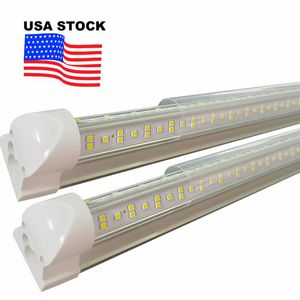 LED Cooler Door LED Tube V Shaped 8FT Lights 8 Feet LEDs Light Shop T8 144W Double Side Integrated Fluorescent Lamp AC 85-265v