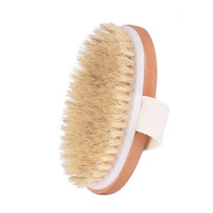 Torr borstning kroppsborste naturlig borst mjuk spa borstbadmassager hem exfoliating scrub massage dusch penslar jy1060