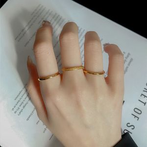 3 teile/satz Titan Stahl Band Ring Mode Schmuck frauen Ring Gold Überzogene Matte Ringe für Frauen Neue Design