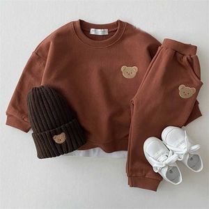 2 Pcs Baby Boys Clothing set Long sleeve Hooded Tracksuit Tops Pants Children spring Boys Outfits Baby Set infantil born 220112