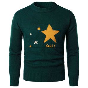 Loose Version Men's Sweater Autumn and Winter Five-pointed Star Sheep Fleece Pullover Long-sleeved