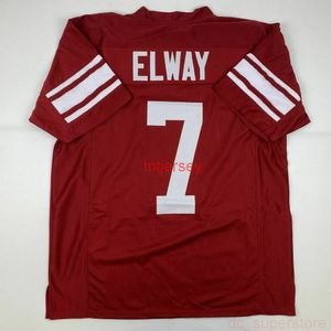KUNDENSPEZIFISCHES neues JOHN ELWAY Stanford Red College-Fußballtrikot mit Nähten. Fügen Sie eine beliebige Namensnummer hinzu