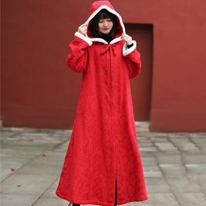 Women's Cape Shawl Tops cotton linen Warm Cloak Coat Spring Autumn Clothing hooded long Poncho Mujer