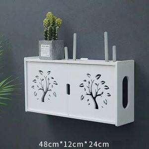 Brand: WiBox 
Type: WiFi Router Storage Box 
Specs: Large PVC Panel Wall Shelf 
Keywords: Cable Organizer, Home Decor 
Key Points: Space-Saving, Easy Installation 
Main Features: Wireless Connectivity, Durable Material 
Scope of Application: Home and Offi