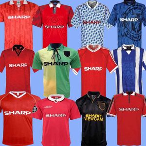 Man 07 08 90 92 United Retro Ucl Final Match Utd Hem Manchester Jerseys 1994 1998 United Ronaldo Beckham Cantona Keane Scholes Giggs Jersey