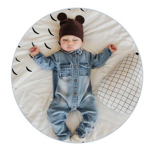 Denim Baby Romper Graffiti Ubrania Niemowląt Noworodka Kombinezon Baby Boy Girls Costume Cowboy Fashion One Piece Children Pajacyki 201028