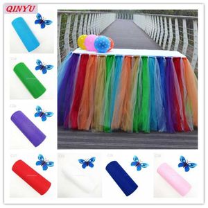 Wholesale sheer organza table runners for sale - Group buy Decorative Flowers Wreaths Colors Tulle Rolls mX15cm Wedding Table Runner Decoration Yarn Roll Crystal Organza Sheer Gauze z1