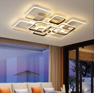 Szary biały prostokąt Kształt Nowoczesne LED Lampy sufitowe do salonu Bed Room Studio Oświetlenie kreatywnej nowoczesnej lampy sufitowej