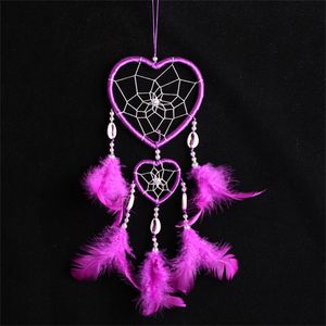 Wall Love Heart Dream Catcher Decorative Objects Home Decoration Wind Chimes Car Interior Feather 1222165
