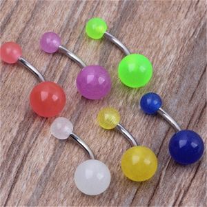 Stainless Steel Navel Nail Glow Acrylic Piercing Jewelry Button Body Puncture Woman Man Fashion Belly Ring Ornaments th K2