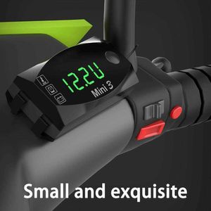 New Universal Motorcycle Electronic Clock Thermometer Voltmeter Three-In-One IP67 Waterproof Dust-proof LED Watch Digital Display