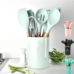 Silicone Kitchen Cooking Utensils Tools Set Non-stick Spatula Shovel Baking Kitchenware Cookware Kitchen Accessories Gadgets 201223