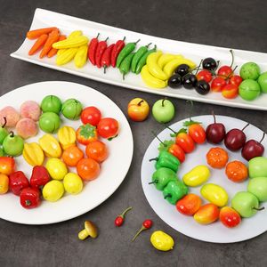 10ピース セット人工的な偽のフルーツパーティー用品ミニフルーツシミュレーションフルーツ野菜セット家の装飾飾り造りの食品写真小道具70 packet