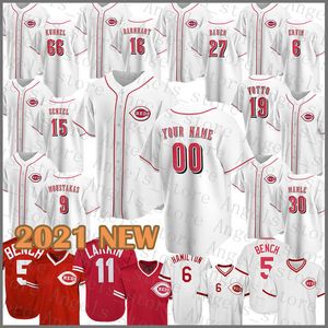 14 Maglia da baseball Pete Rose 11 Barry Larkin 5 Johnny Bench 27 Matt Kemp 30 Ken Griffey Jr 15 Nick Senzel 7 Suarez