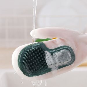 Silikon Bulaşık Yıkama Scrubber Çanak Yıkama Sünger Kauçuk Scrub Eldiven Mutfak Temizleme 1 Çift Scrubber Mutfak Temiz Aracı