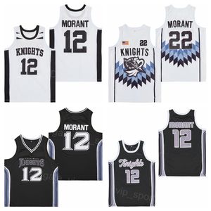 Koszykówka w koszykówce Crestwood Knights Jerseys Ja Morant 12 Crestwood Alternate czarny biały kolor haftowy dla fanów sportowych oddychające Hip Hiphop mundur