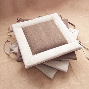 Linen Tatami Cushion Japanese Patchwork Pad Office Garden Back Sofa Pillow For Patio Buttocks Chair Seat Dining Square Cushion 201277u