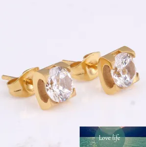 Rose Gold Crystal Stones Objetos Design Brinco Brinco Moda Elegante Mulheres Jóias Menina Presentes EH0033