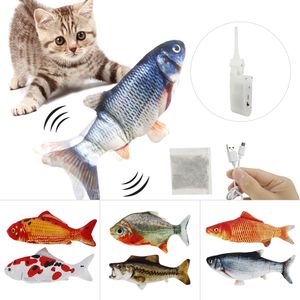 2 PZ Pet Cat Toy USB Ricarica Simulazione elettrica in movimento Floppy Fish Gatti Giocattolo Giocattoli interattivi Electric Dog Pet Toy Dropshipping LJ201125