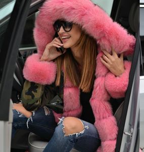 Winter Women Thicken Pink Faux Fur Camouflage Hot Parka Women Hooded Long Fashion Jacket Overcoat Plus Size M-5XL