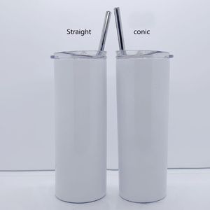 20 oz Boş Düz Silindir Şişe DIY Isı Transferi Baskı Kahve Kupa Beyaz Süblimasyon Bira Çay Su Tumbler