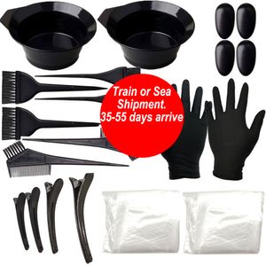 Train/Sea shipmen CB010 20pcs Hair ColoringSet Hairdressing Tools kits Comb Brush Disposable Shower Cap Hair Dyeing Bowl Coloring Brush