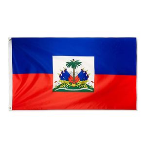 Haiti Paese Bandiera 3x5 Piedi 100D Poliestere Bandiere Nazionali Haitiane di Alta Qualità con Due Occhielli In Ottone