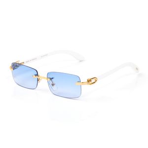 Lunettes Designer Occhiali da sole per uomo Donna Occhiali da sole Nero Blu Lenti trasparenti Sport Senza montatura Carti Occhiali in corno di bufalo Occhiali da vista Donna Occhiali da vista in legno dorato