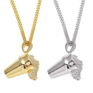 Neue Kristall Zirkonia Eis Styropor Tasse Halskette Gold Hip Hop Halskette Ketten Modeschmuck für Männer Drop Shipping