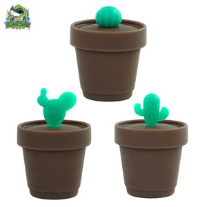 50pcs dab wax container oil containers silicone jars smoking jar three types 5ml Cactus use for dry herb