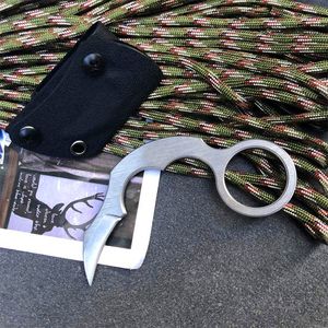 Nowy mini mały Karambit Knife D2 Satin Blade Full Tang Stal Rączka Taktyczne noże pazurowe EDC PARTE Z KYDEX