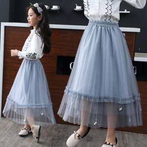 Skirts 2022 Spring Summer Baby Toddler Teen Girl Pearls Child Clothes Girls Tutu Princess Long Skirt Kids Costume JW4482